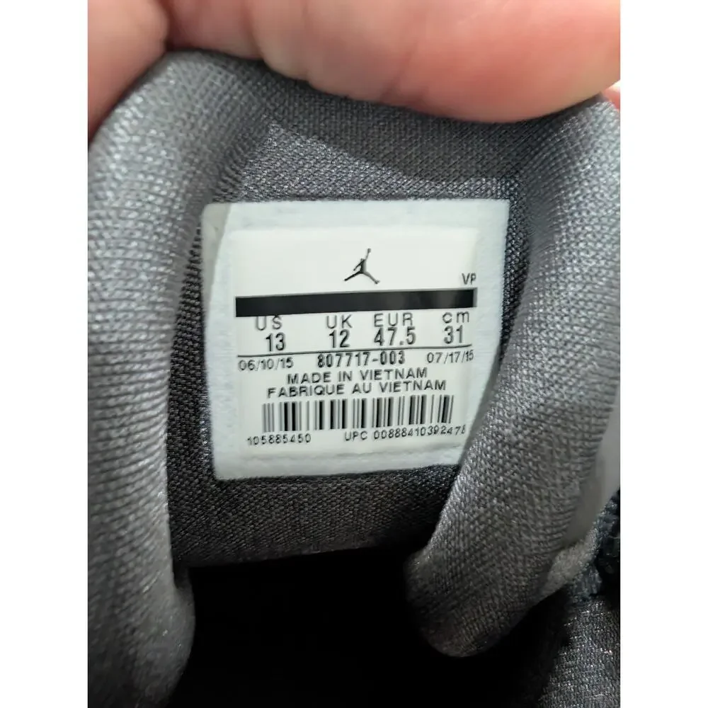 Jordan Air Deluxe (M Size 13) 807717 003 Dark Gray White Wolf Gray